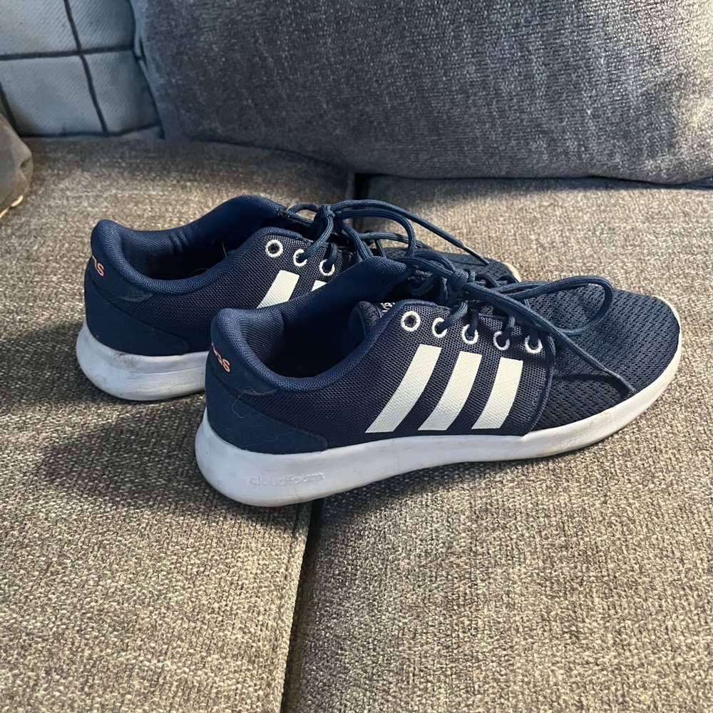 Adidas Dark Blue and White Sneakers